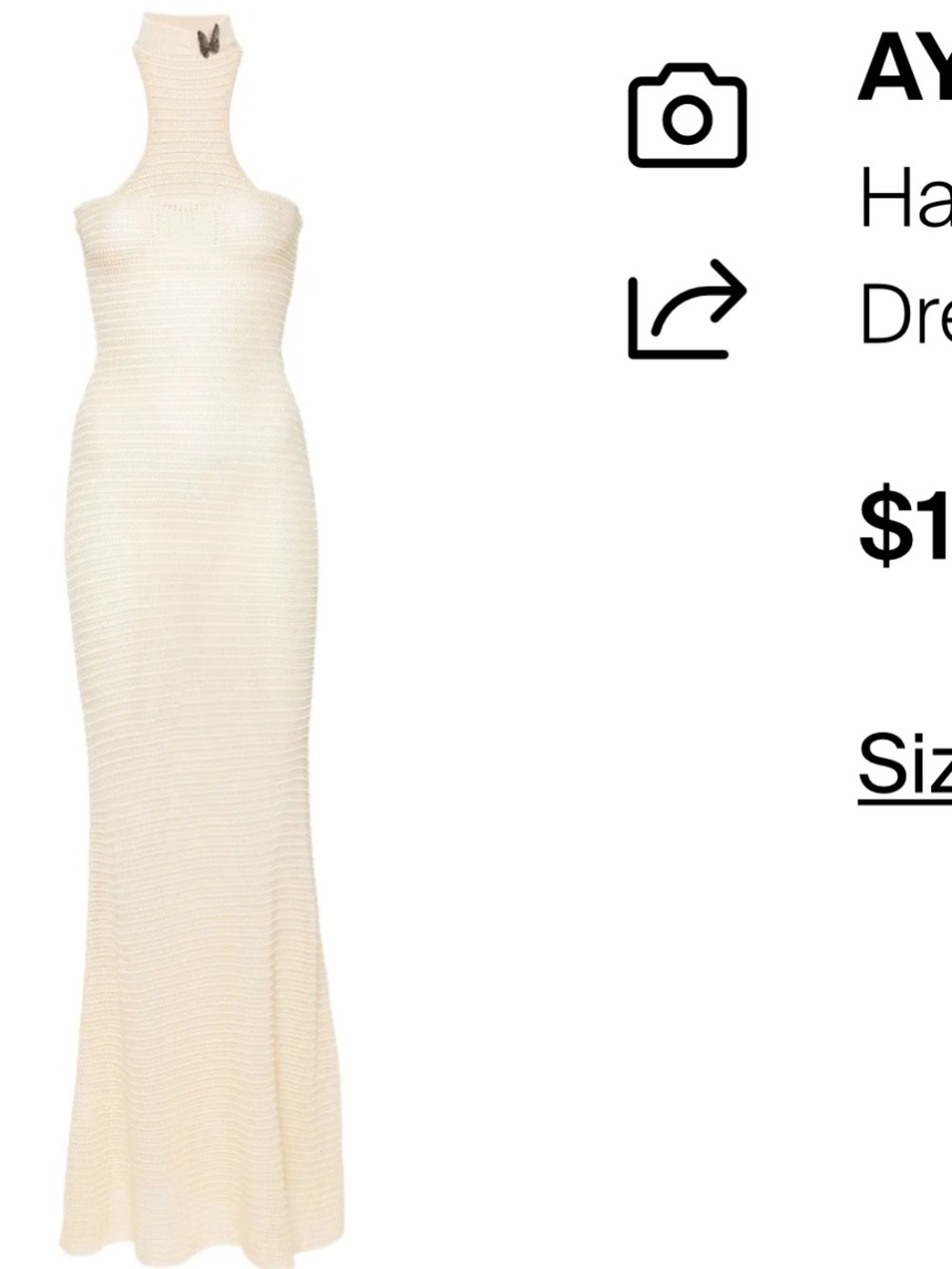 Aya Muse Cream Halter Maxi Dress with Sculpted Silhouette
